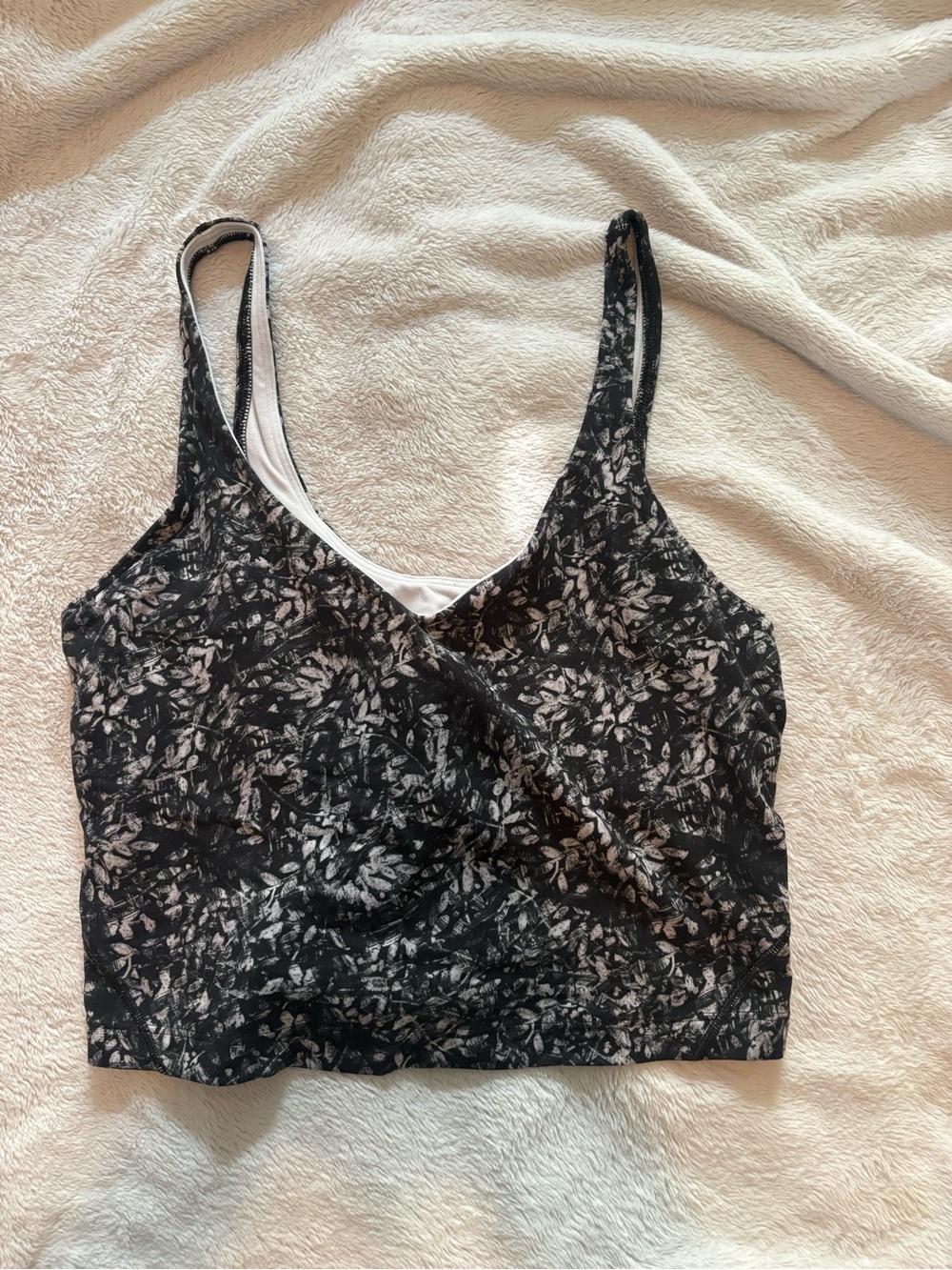 lululemon athletica Black and White Floral Align Tank